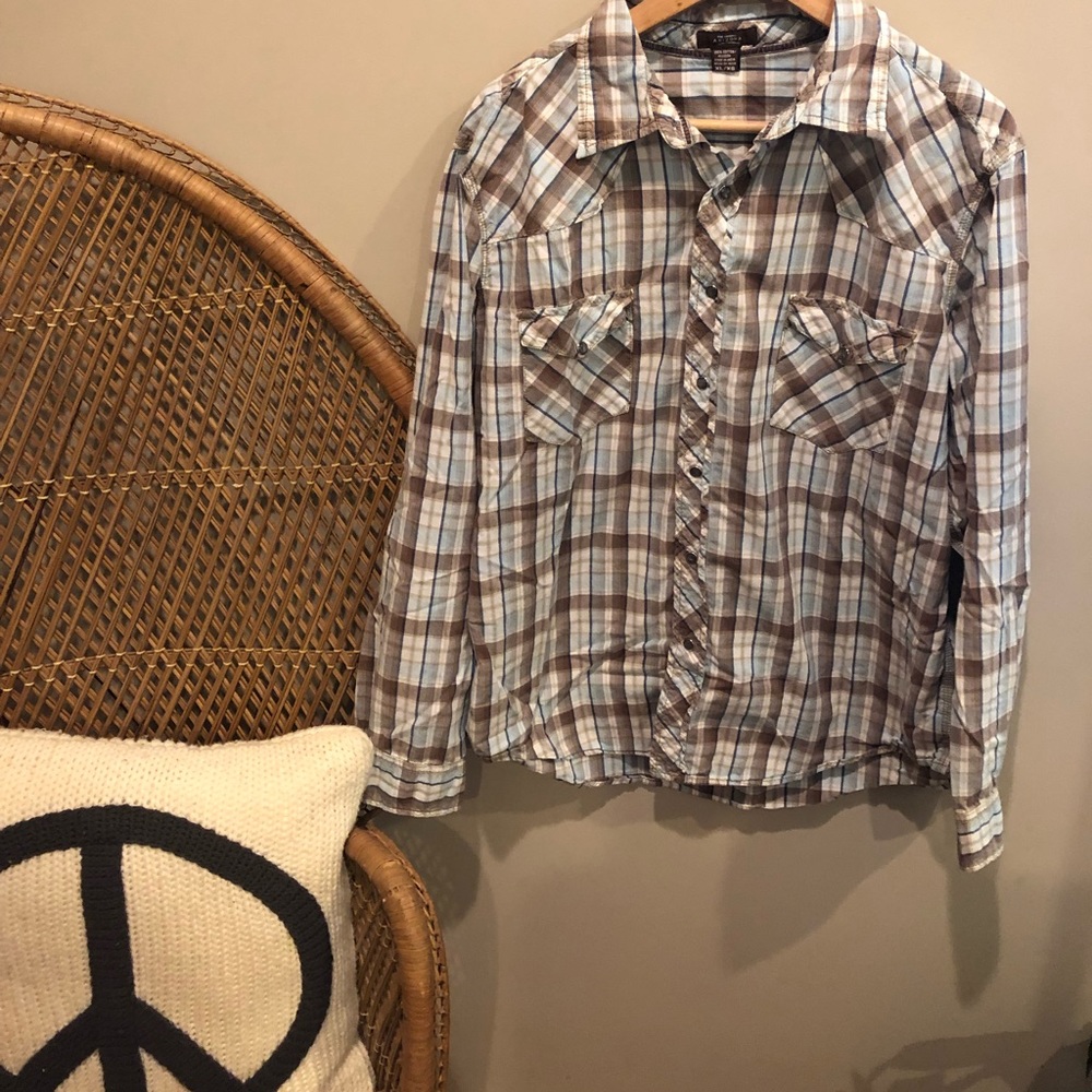 Men’s vintage pearl snap shirt xl
